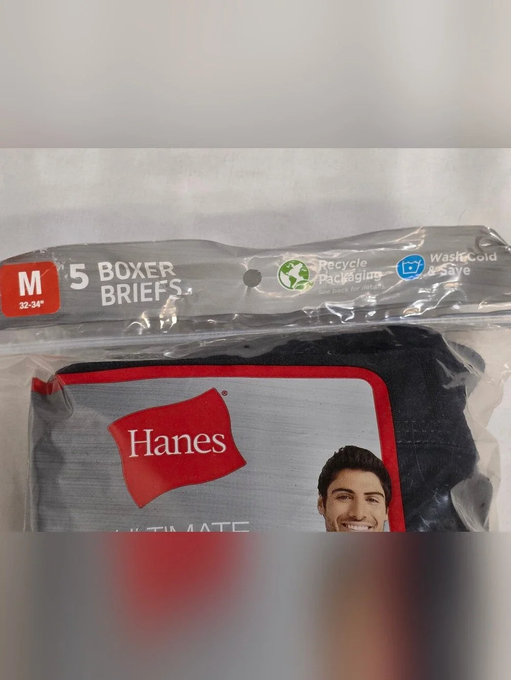 Hanes Ultumate Mens Size Medium 5-Pack Cotton Cool Comfort Tagless Boxer Briefs